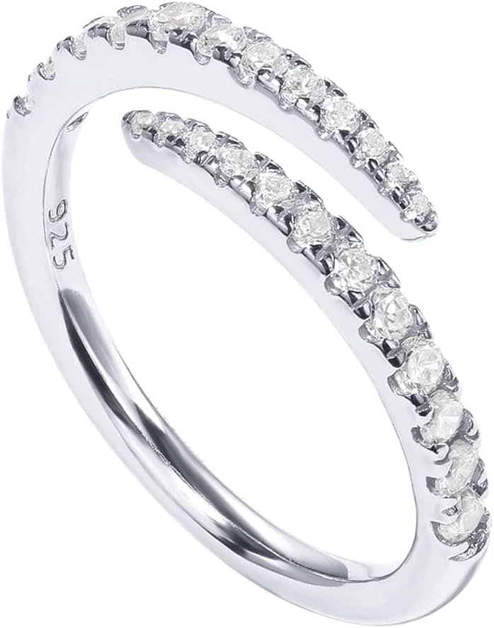 14K Gold Plated Cubic Zirconia Open Twist Eternity Band for Women