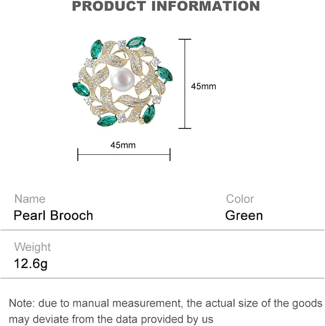 Gold Vintage Crystal Moissanite and Pearl Wreath Brooch - Elegant Coat Pin, Perfect for Formal Occasions - Image 2