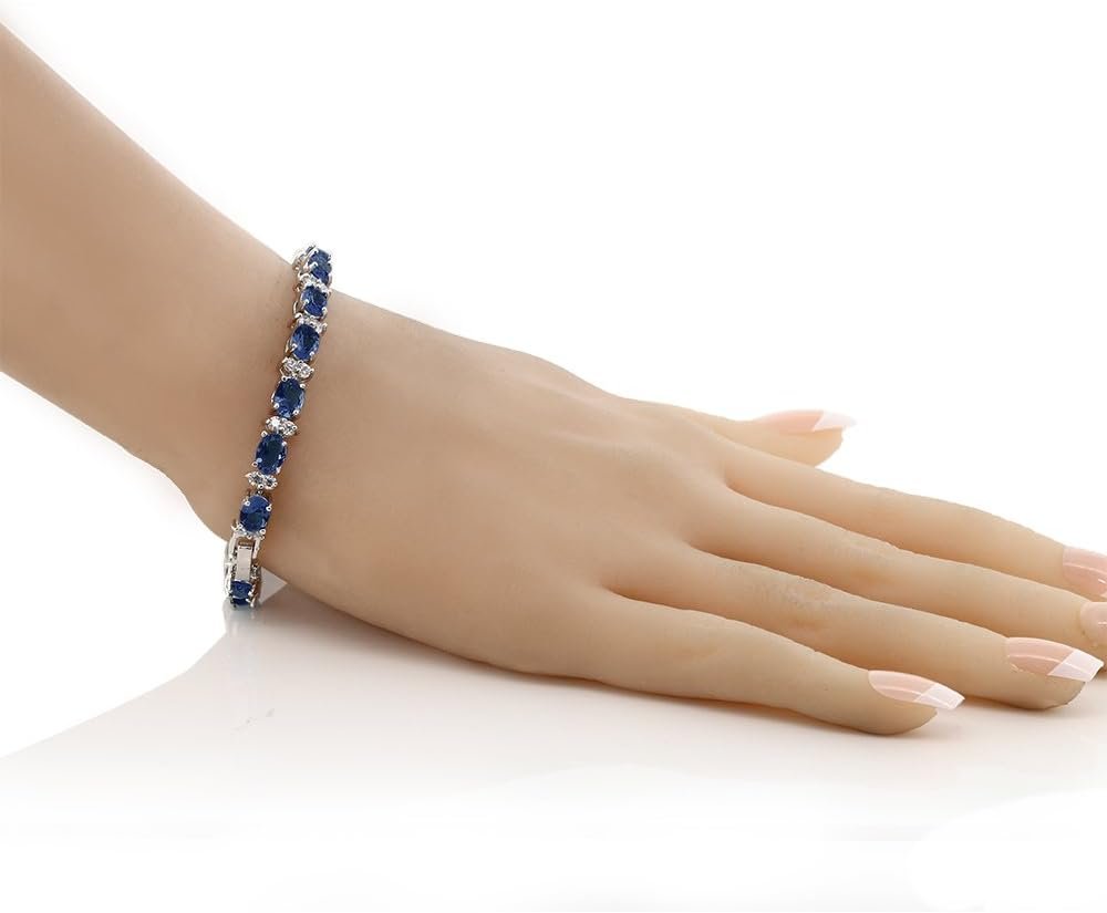 20.00 Ct Gorgeous Oval and Round 7 Inch Sparkling Cubic Zirconia Tennis Bracelet For Women - Image 2