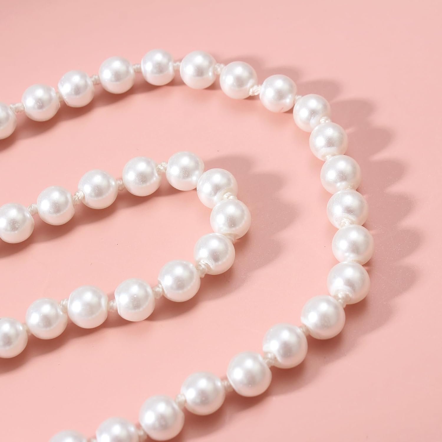 Elegant Women Lady Long White Sweater Created Pearl Necklace Beaded necklace - Image 2