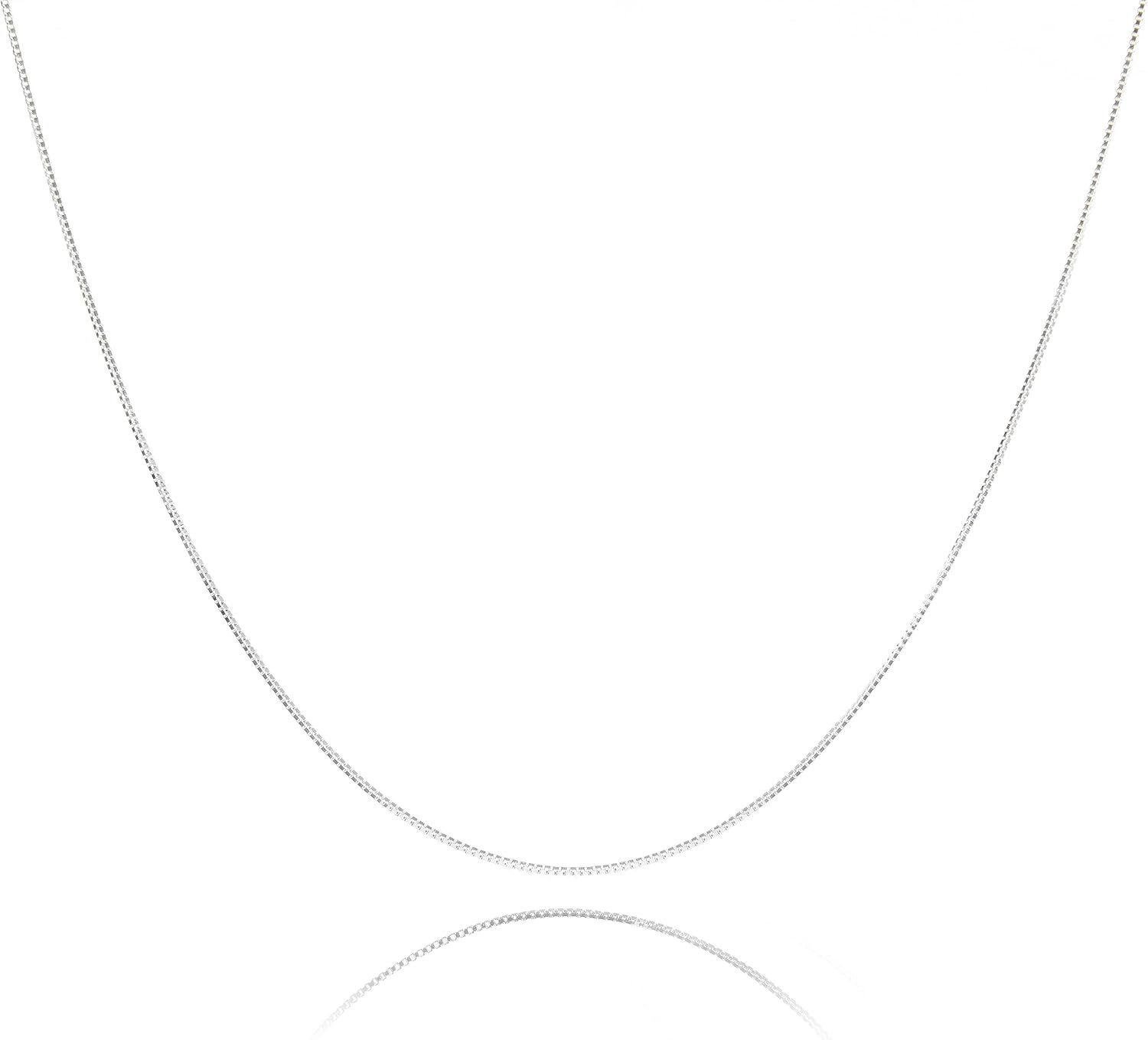925 Sterling Silver Chain 0.8MM Delicate Box Chain - Italian Necklace Chain - Tiny&Thin&Strong -Friendly Price & Quality 14"-30"