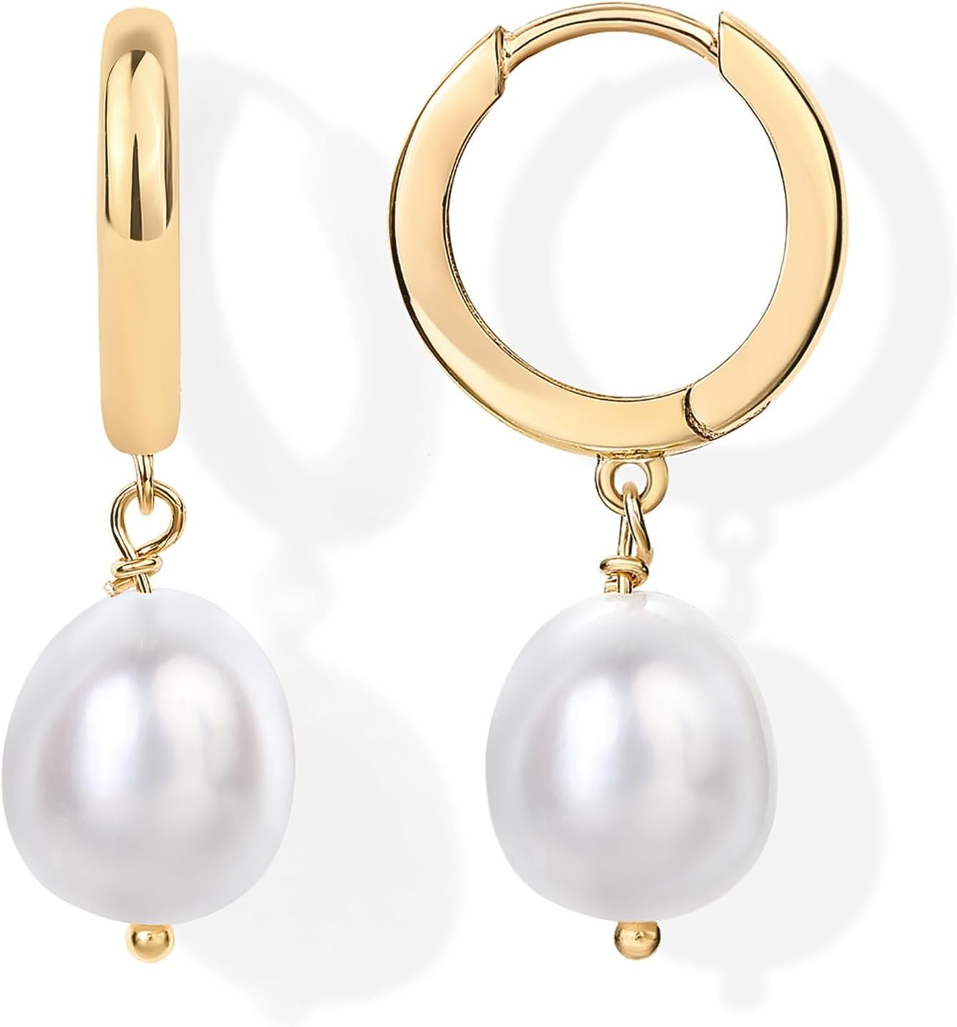 14K Gold Plated S925 Sterling Silver Post Lightweight Drop Dangle Huggie Hoop Earrings for Women | Star, Lock, Pearl, Cross, Lightening, Coin | Dainty Earrings