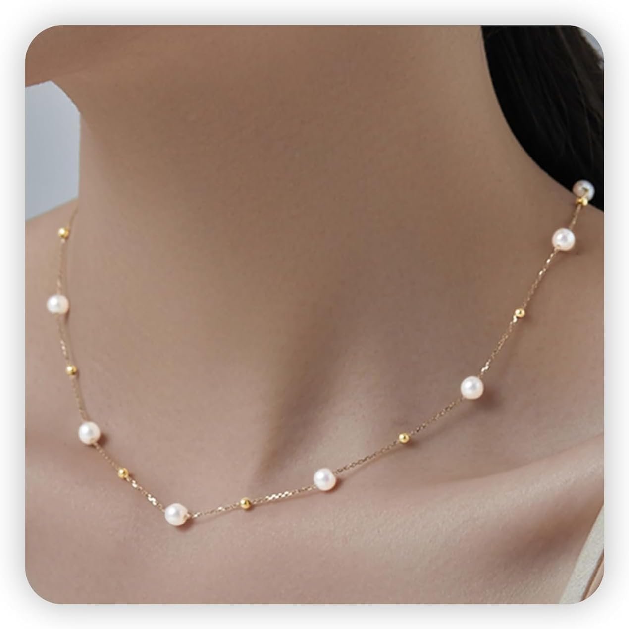 Pearl Necklaces for Women, Daisy Pearl Choker as Y Shaped Pearls Jewelry Gold Heart Necklace for Christmas Teen Gifts Trendy Stuff Birthday Gifts White Baroque Necklace as Wedding Jewelry