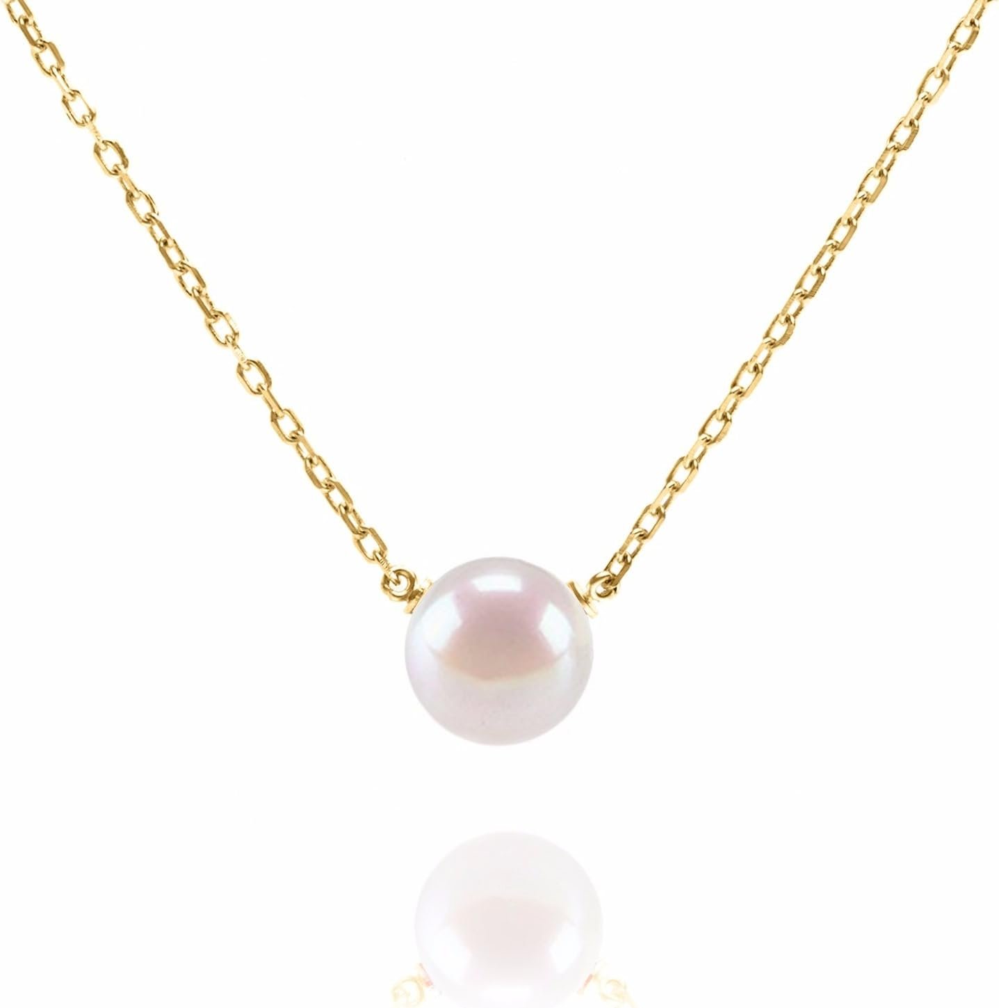 Handpicked AAA+ Freshwater Cultured Single Pearl Necklace Pendant | Gold Necklaces for Women
