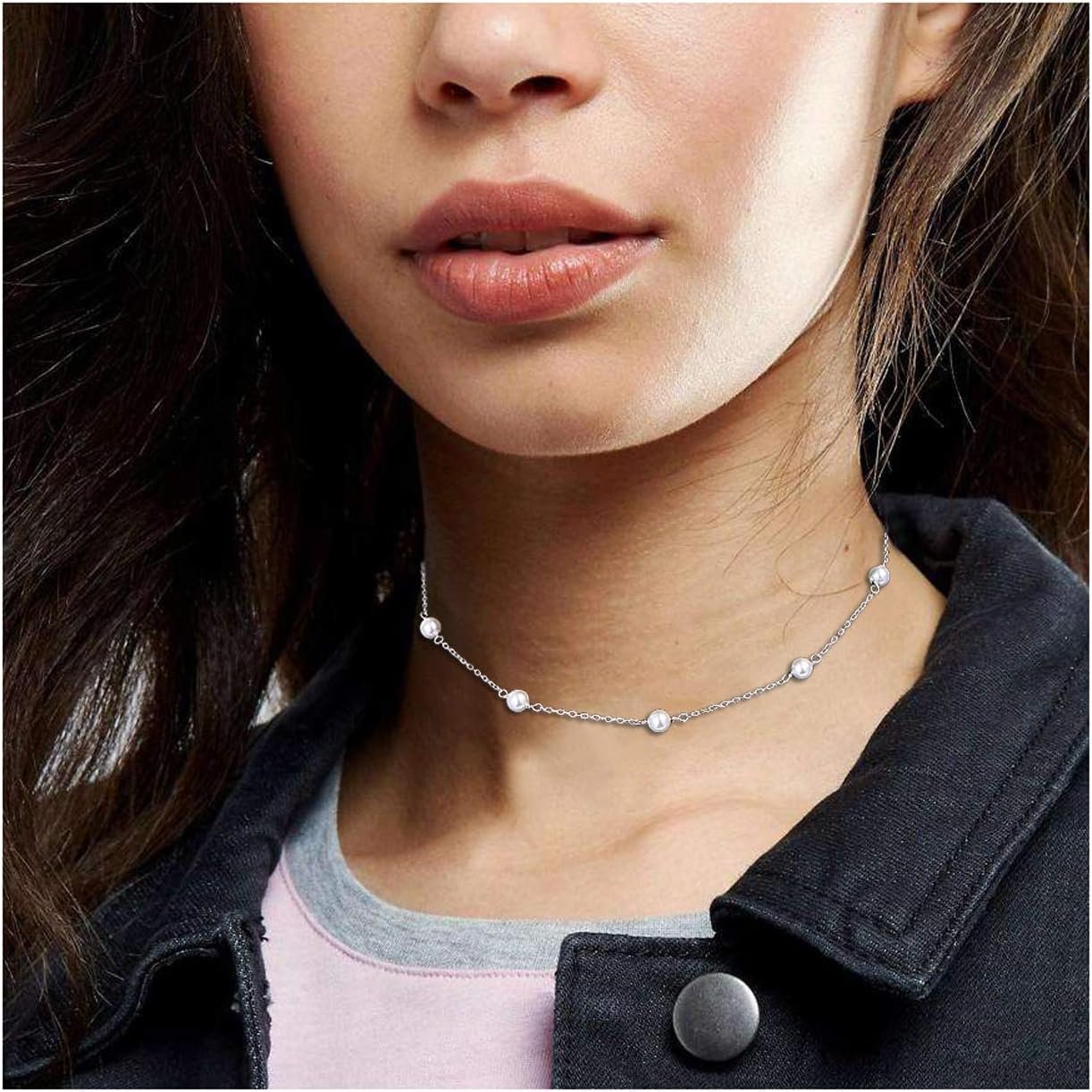 S925 Sterling Silver Choker Shell Pearl Bea Clavicle Short Pendant Necklace for Women - Image 2