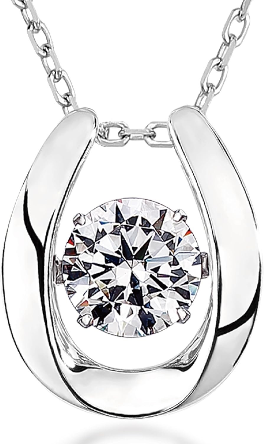 Moissanite Necklace for Women, 1 Ct 925 Sterling Silver Dancing Diamond Pendant, 18+2 Inch Chain, Valentine’s Day Christmas Gift for Her, Wife, Mom, Anniversary, Birthday