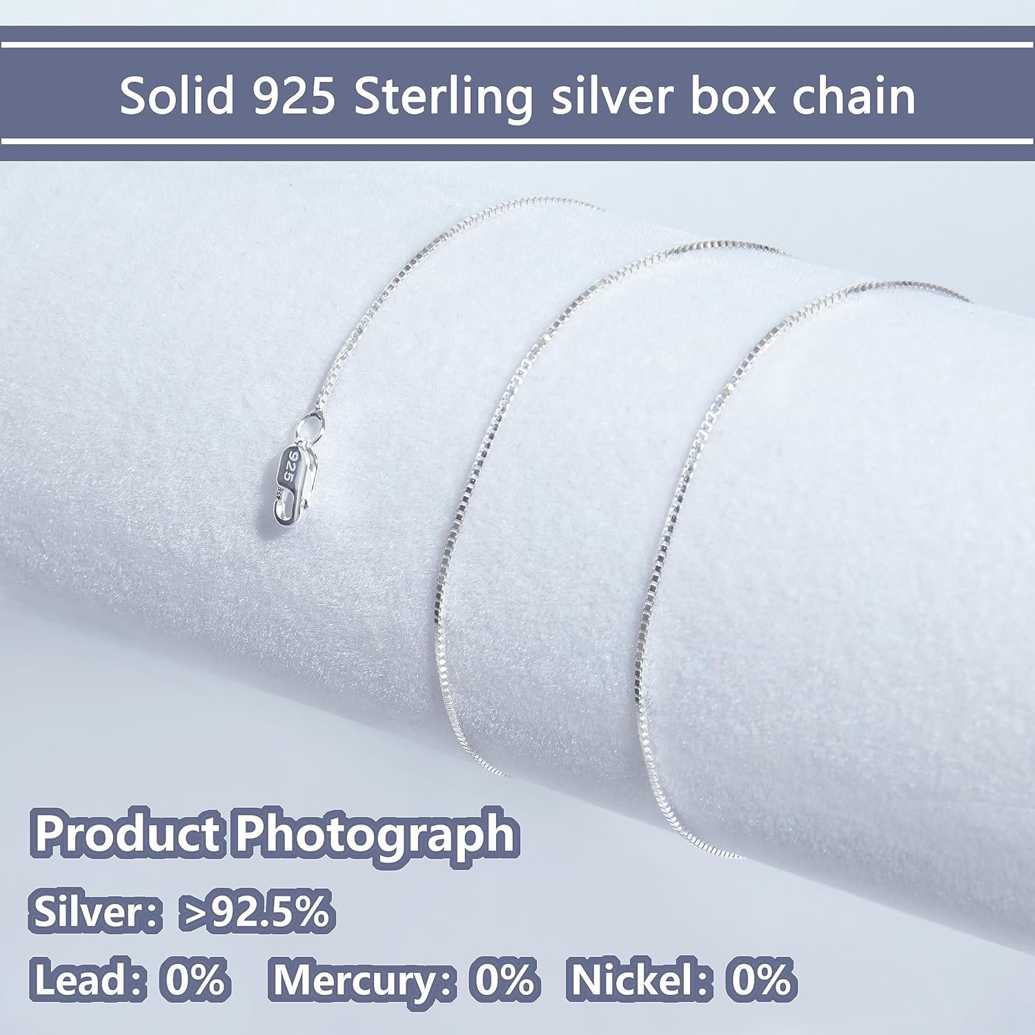 925 Sterling Silver Chain 0.8MM Delicate Box Chain - Italian Necklace Chain - Tiny&Thin&Strong -Friendly Price & Quality 14"-30" - Image 2