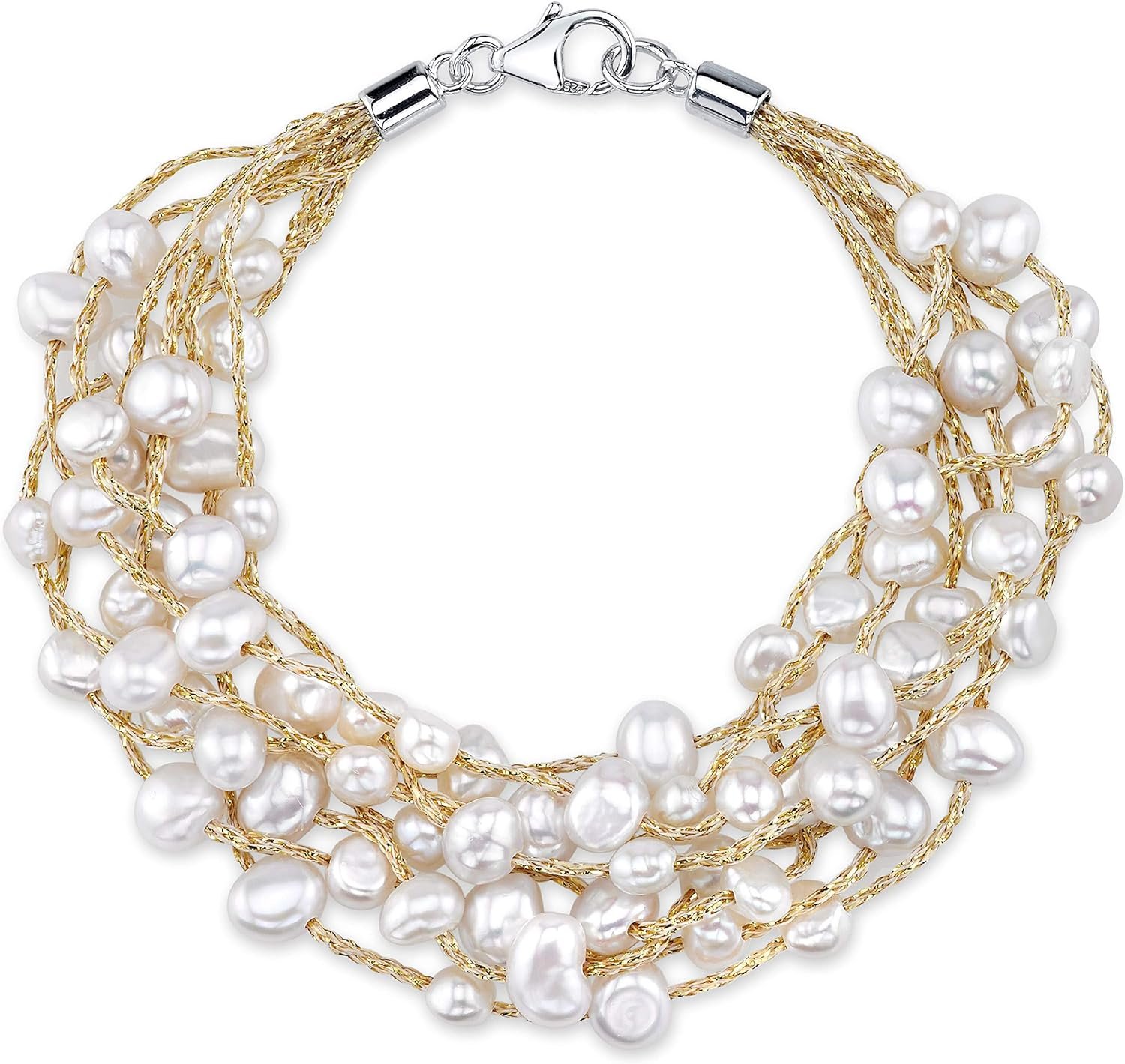 The 4-5mm Genuine White Freshwater Cultured Pearl Bracelet for Women